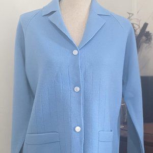 Vintage baby blue cardigan with collar